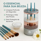 Limpador de Pincéis de Maquiagem Automático com Esterilização UV 3 em 1
