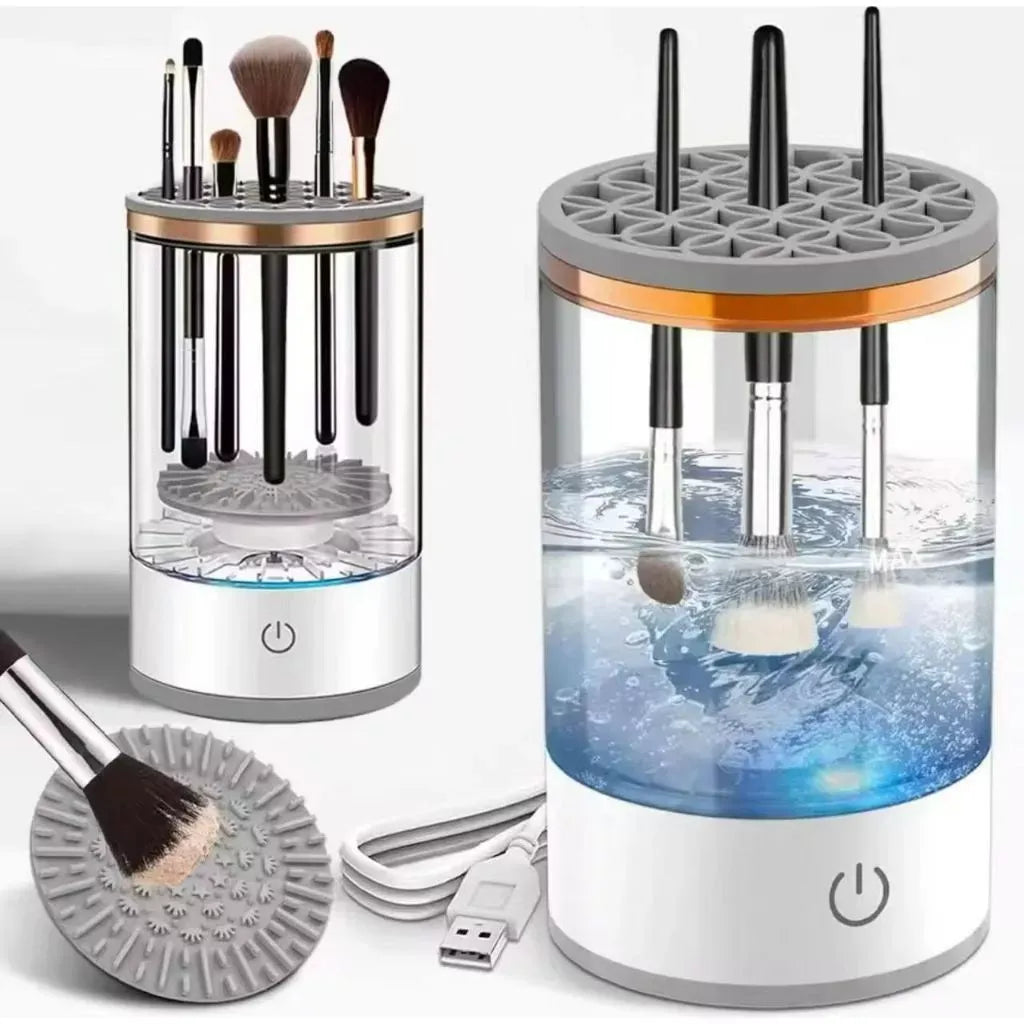 Limpador de Pincéis de Maquiagem Automático com Esterilização UV 3 em 1