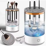 Limpador de Pincéis de Maquiagem Automático com Esterilização UV 3 em 1