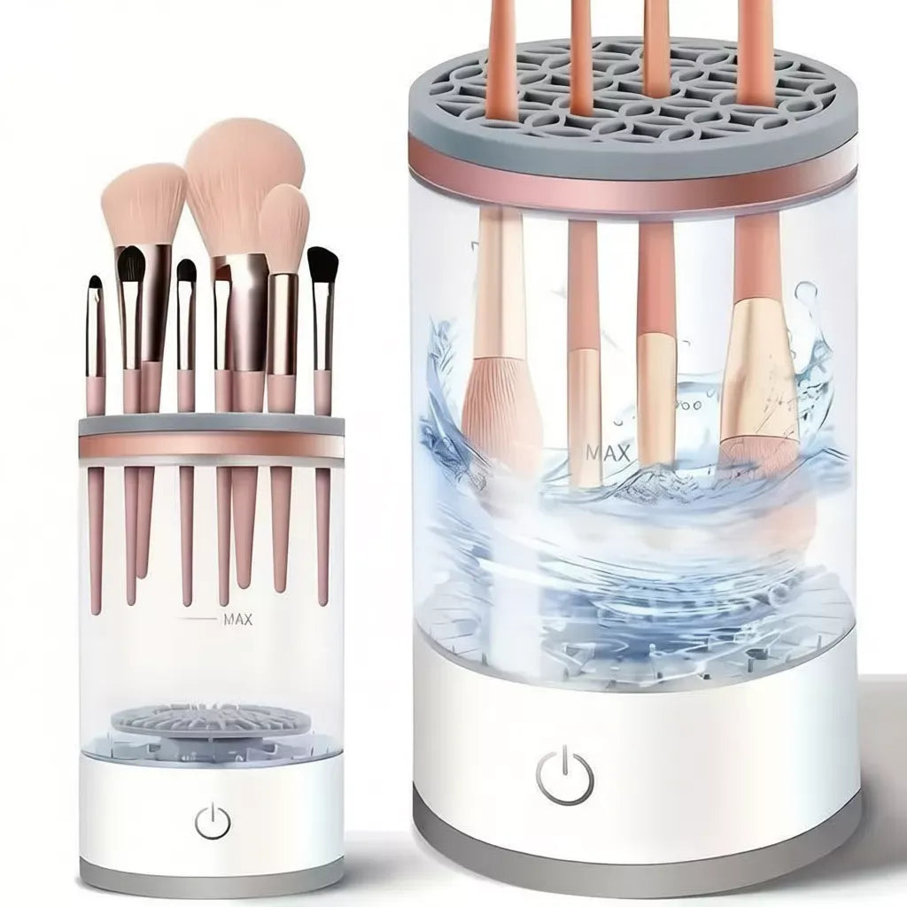 Limpador de Pincéis de Maquiagem Automático com Esterilização UV 3 em 1